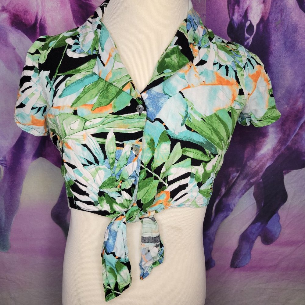 Jurassic World Button Up Crop Top